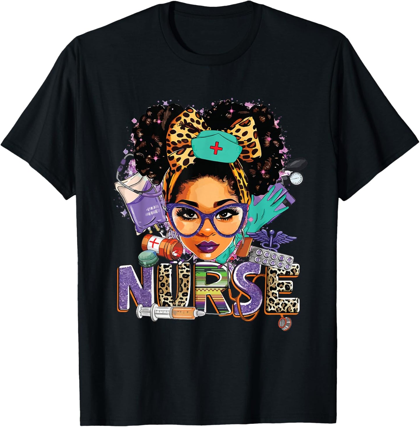 Black Strong Nurse Afro Love Melanin African American Women T-Shirt - T-Shirt | Black