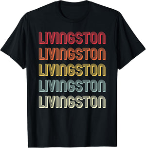 LIVINGSTON Gift Surname Funny Retro Vintage Birthday Reunion T-Shirt - T-Shirt | Black