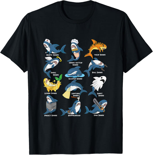 Nurse cookie cutter tiger angel sleeper bull saw funny shark T-Shirt - T-Shirt | Black