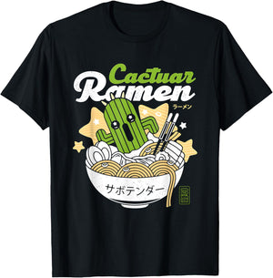 Cactuar Ramen Aesthetic , Small, Black T-Shirt - T-Shirt | Black