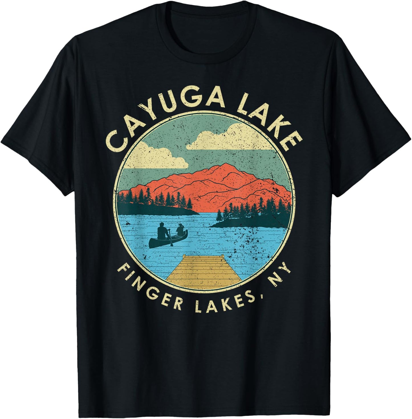 Cayuga Lake Finger Lakes NY New York T-Shirt - T-Shirt | Black