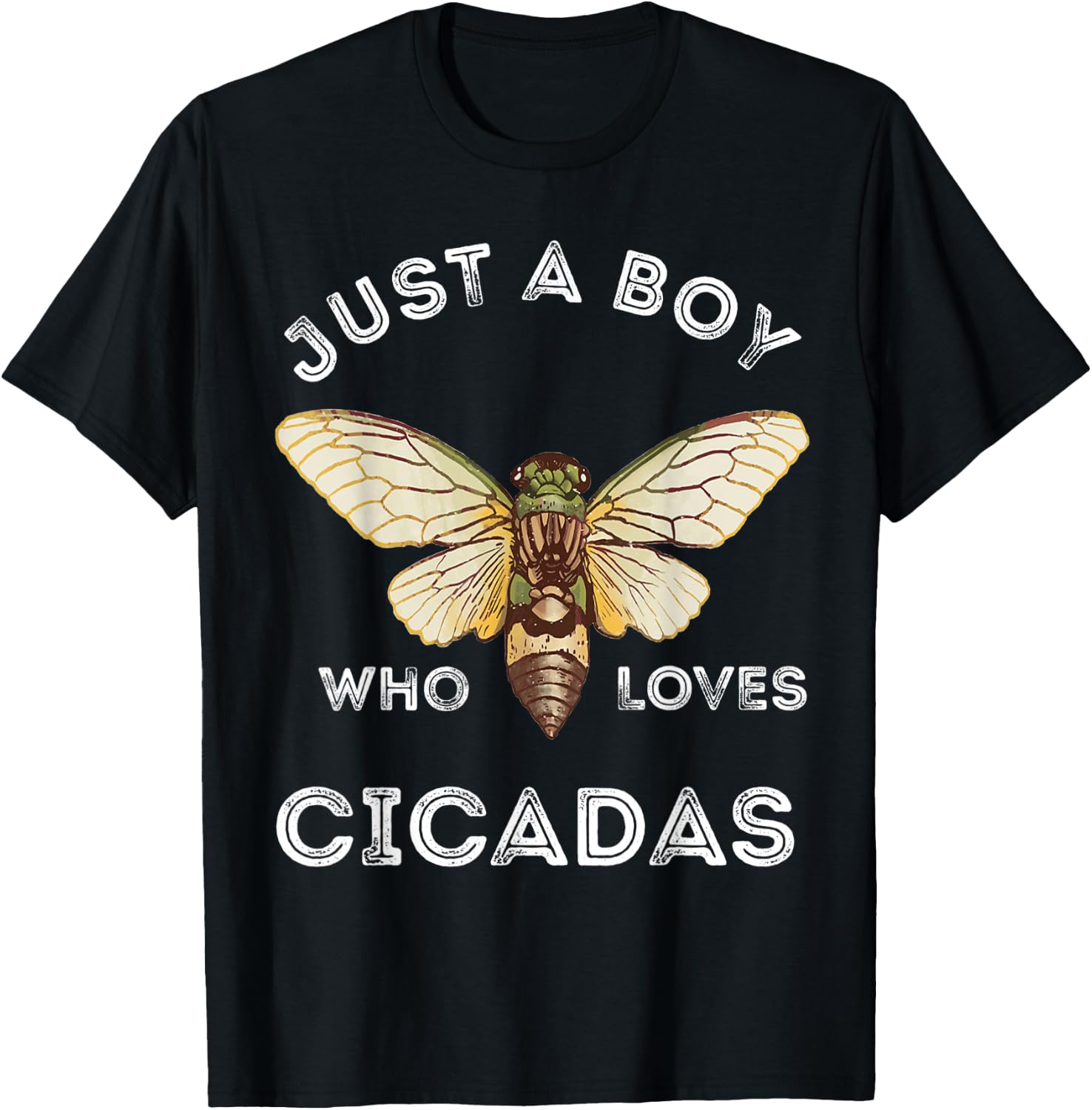 Just A Boy Who Loves Cicadas Insect Magicicada Bug Brood T-Shirt - T-Shirt | Black
