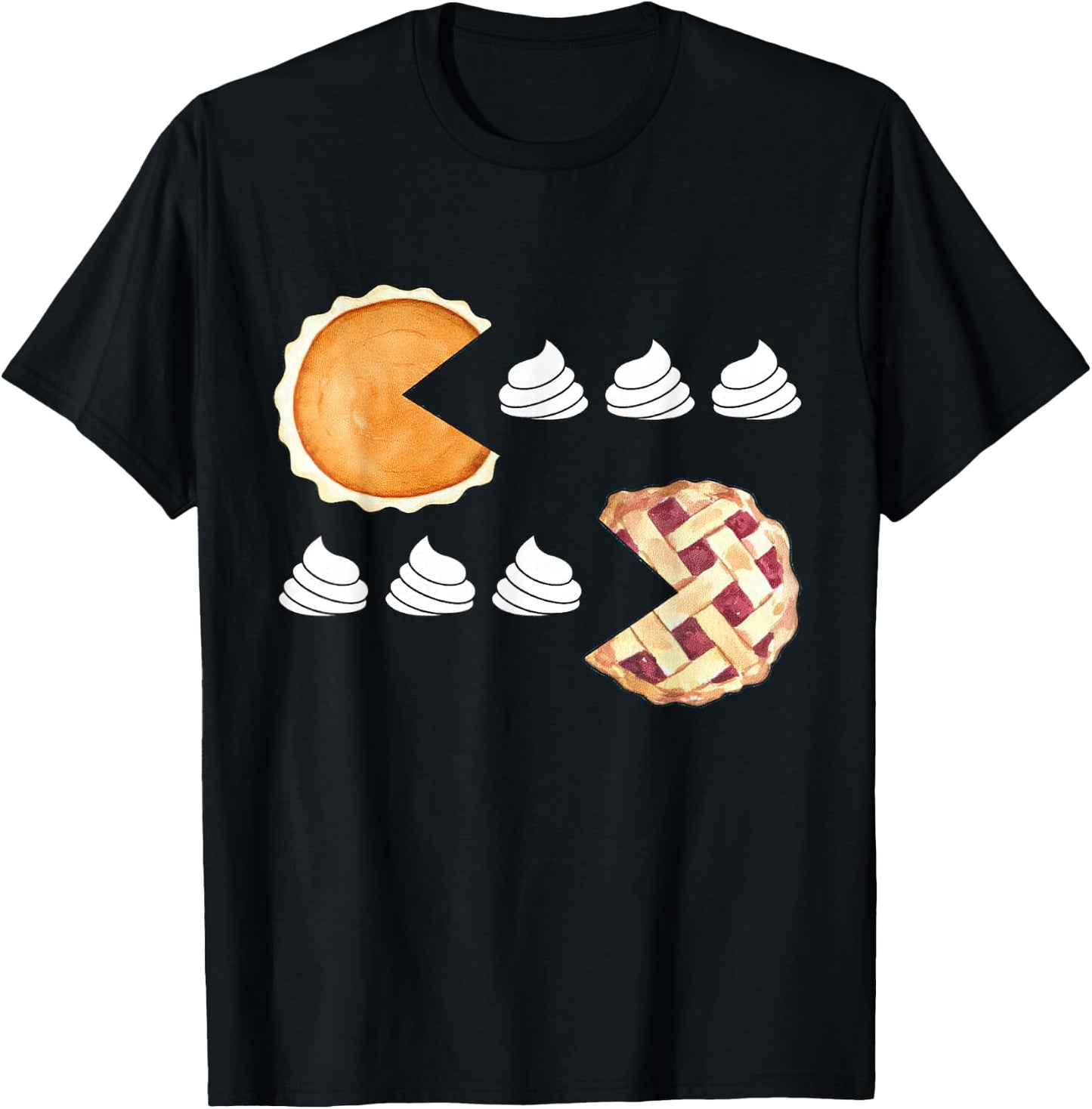 Pumpkin Pie Eating Whipped Cream, Apple Pie Thanksgiving T-Shirt - T-Shirt | Black