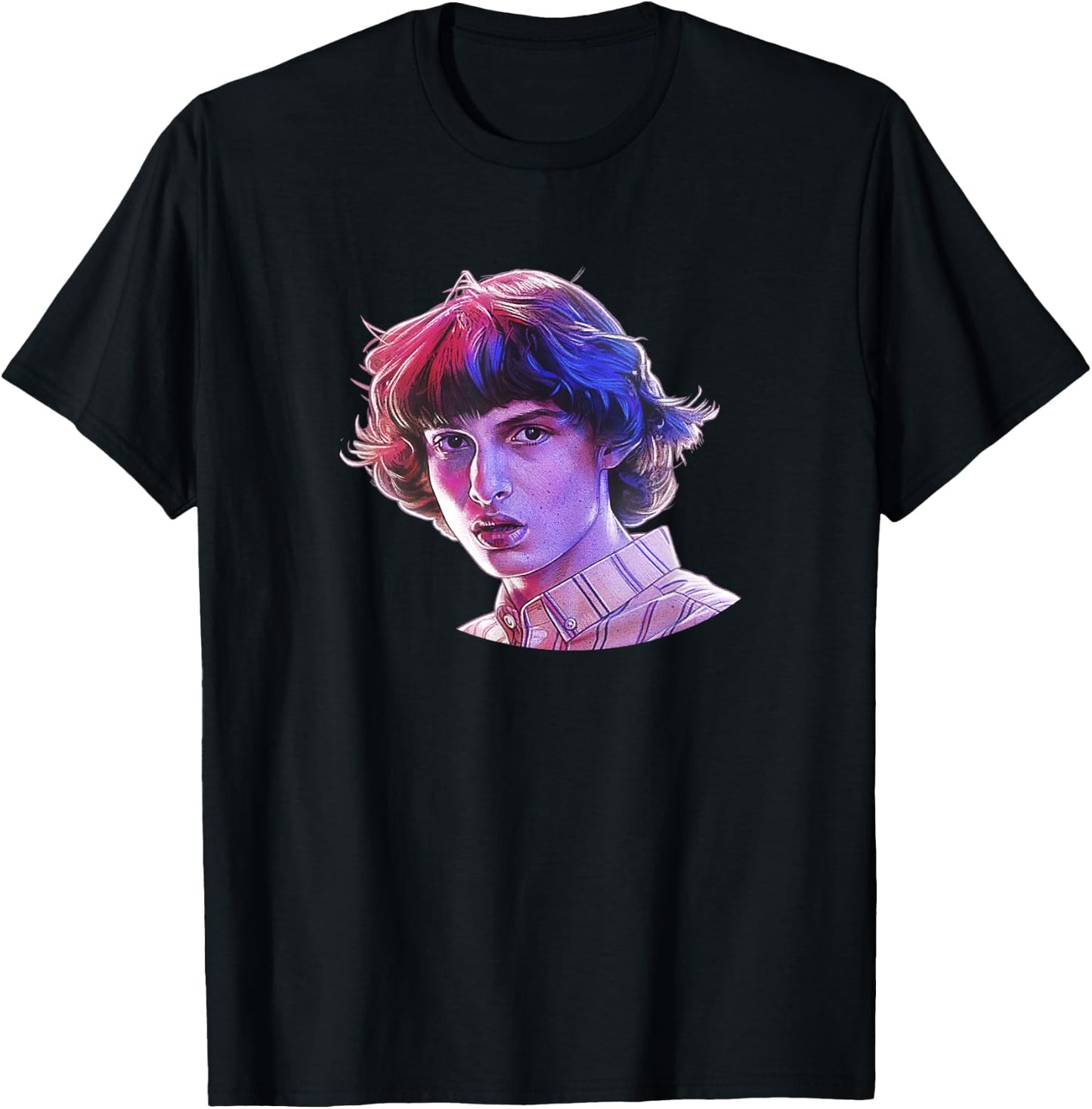 Stranger Things Mike's Big Face T-Shirt - T-Shirt | Black