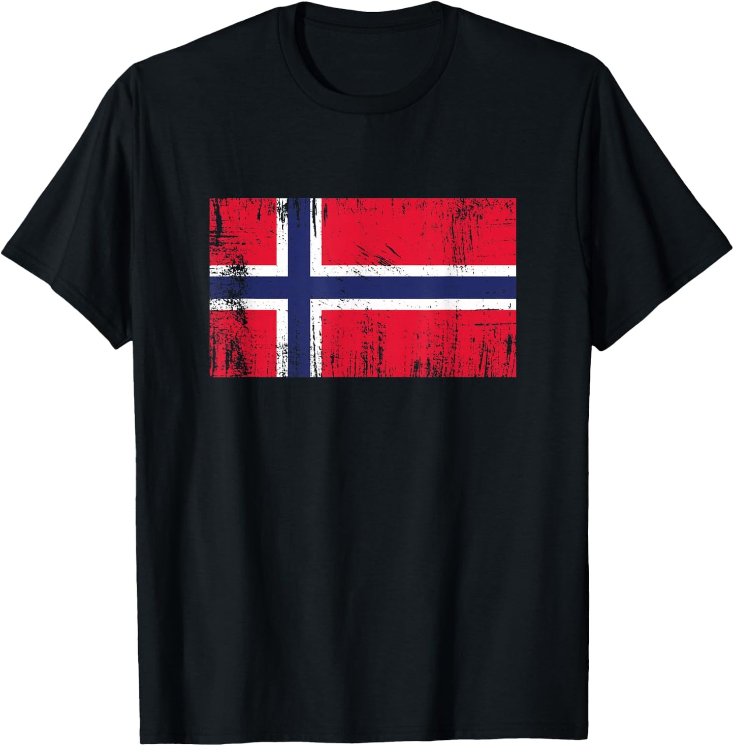 Vintage Banner Fan Norway Flag Retro Art T-Shirt - T-Shirt | Black