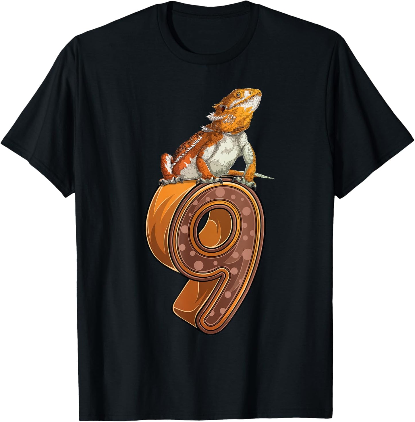 9 Year Old Bearded dragon Reptile 9th Birthday Party B-day T-Shirt - T-Shirt | Black