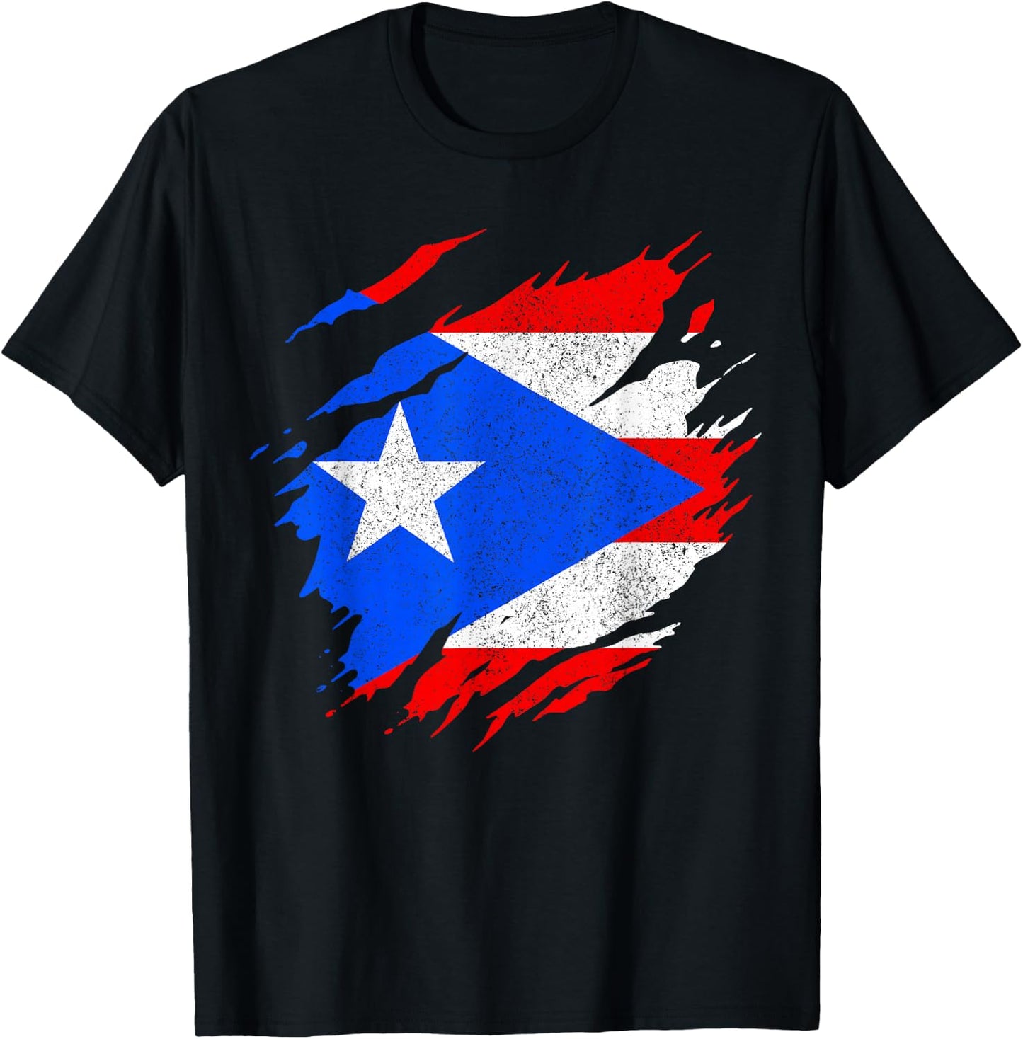 Puerto Rico Flag Vintage T-Shirt - T-Shirt | Black