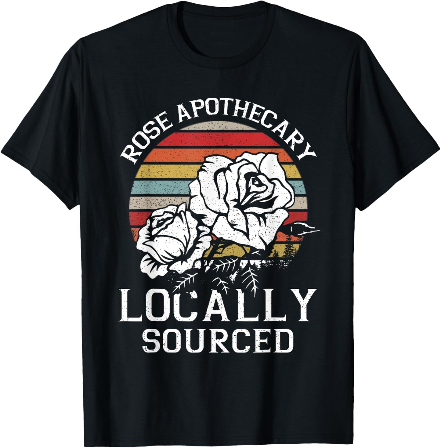 Vintage Rose Apothecary Locally Sourced Rose Lovers Gift T-Shirt - T-Shirt | Black