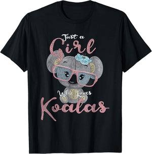 Just A Girl Who Loves Koala T-Shirt - T-Shirt | Black
