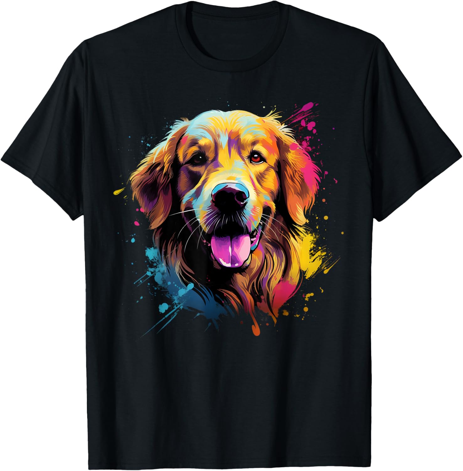 Cute Golden Retriever T-Shirt - T-Shirt | Black