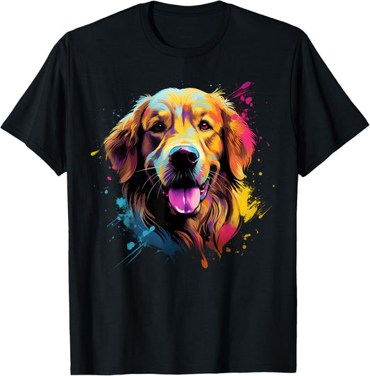 Cute Golden Retriever T-Shirt - T-Shirt | Black