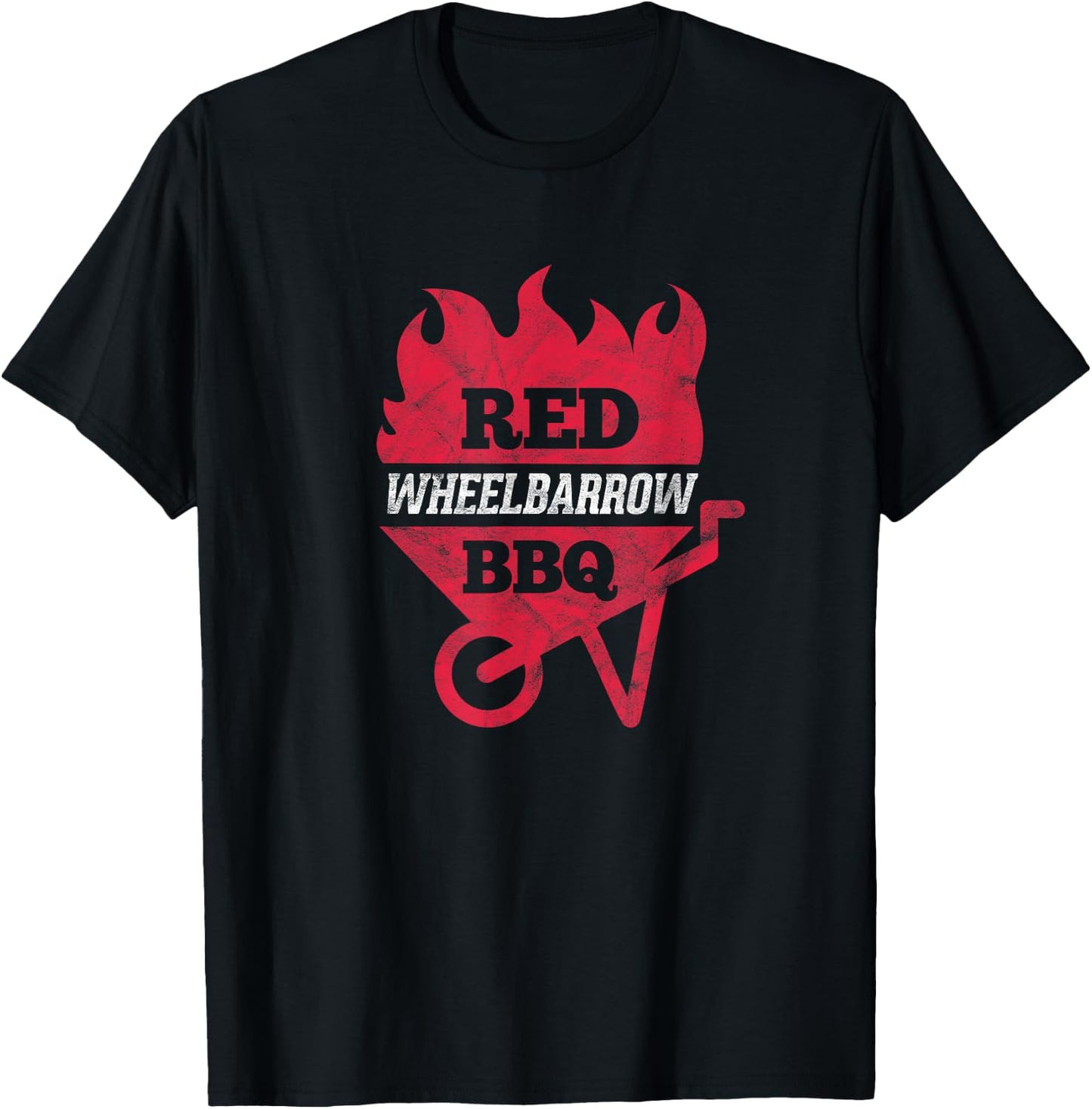 Red Wheelbarrow BBQ Barbeque Grilling Smoking T-Shirt - T-Shirt | Black