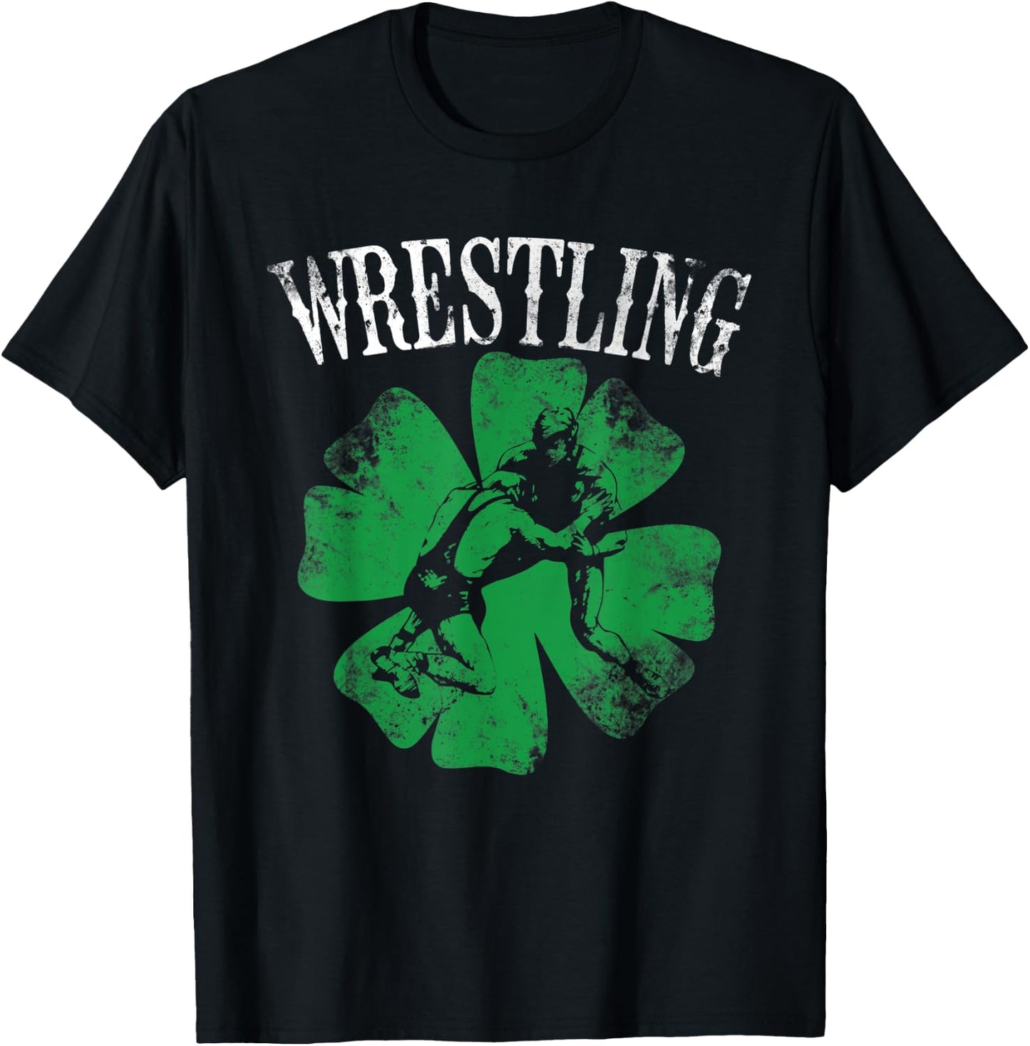 Irish American Flag Shamrock Wrestling St Patrick's Day Gift Women Kids Men T-Shirt - T-Shirt | Black