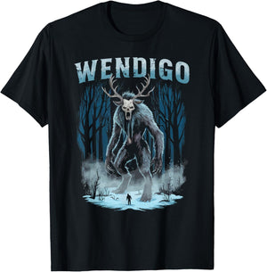 Wendigo Monster Legendary Creature Cryptozoology Cryptid T-Shirt - T-Shirt | Black