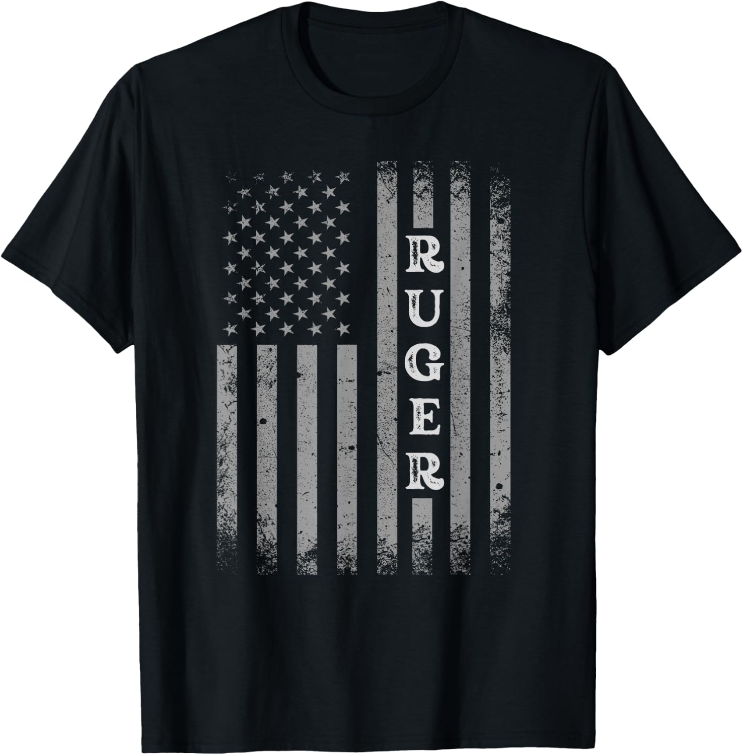 Retro American Flag UAS Ruger Men Family Day Shirt Matching T-Shirt - T-Shirt | Black