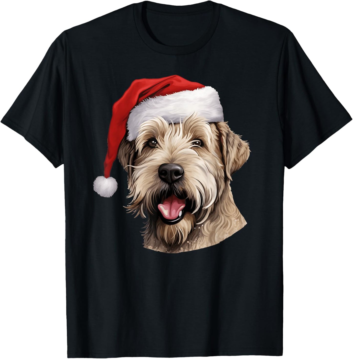 Wheaten Terrier Santa Hat Christmas Sweater Xmas Pet Dogs T-Shirt - T-Shirt | Black