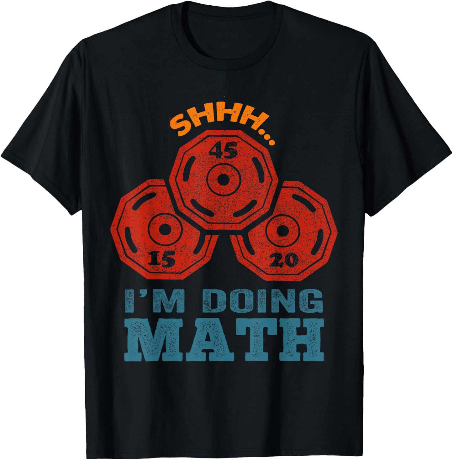 Shhh I'm Doing Math Funny Weight Lifting Workout Training T-Shirt - T-Shirt | Black