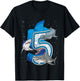 5th Birthday Boys Shark 5 years Old Ocean Shark B-day T-Shirt - T-Shirt | Black