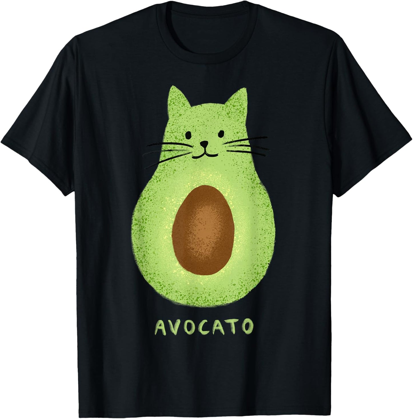 Avocato Funny Cute Cat Avocado Vegan and Cat Owner Kitten T-Shirt - T-Shirt | Black