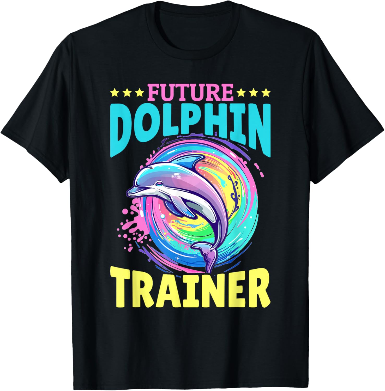Funny Dolphin Animal Future Dolphin Trainer T-Shirt - T-Shirt | Black