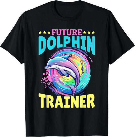 Funny Dolphin Animal Future Dolphin Trainer T-Shirt - T-Shirt | Black