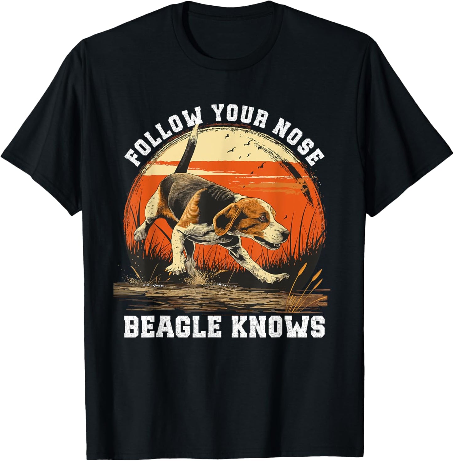 Dog Hunter Follow Your Nose Beagle Hunting Women T-Shirt - T-Shirt | Black