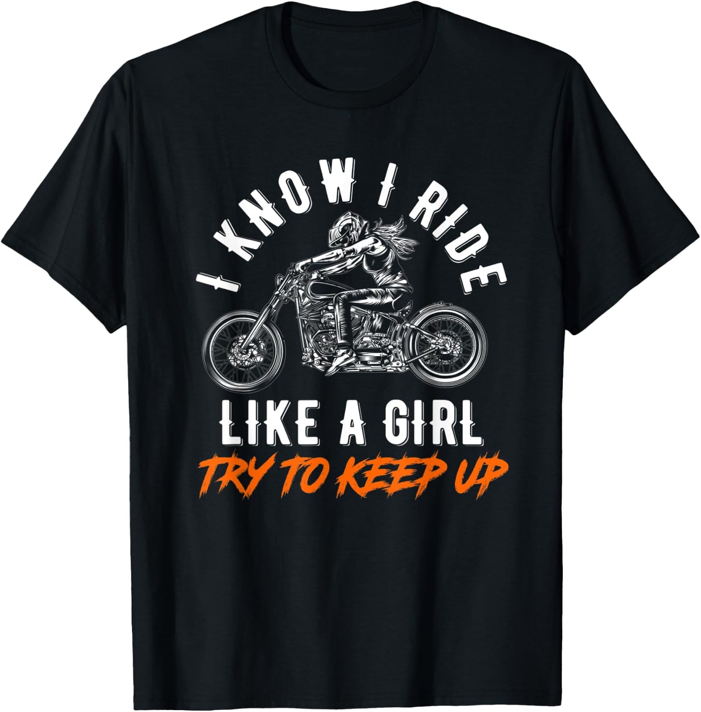 Motorcycle Motorcyclist Biker Girl T-Shirt - T-Shirt | Black