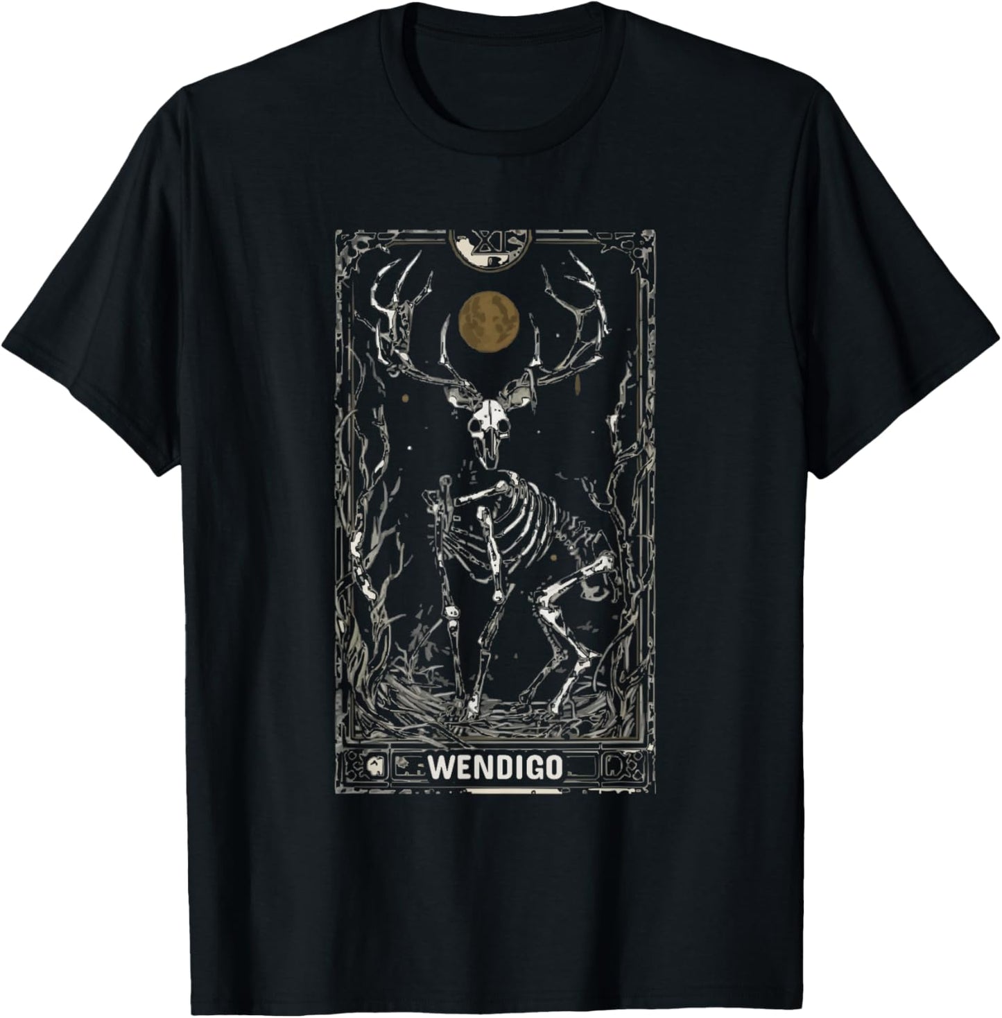 Wendigo Monster Legendary Creature Cryptozoology Cryptid T-Shirt - T-Shirt | Black