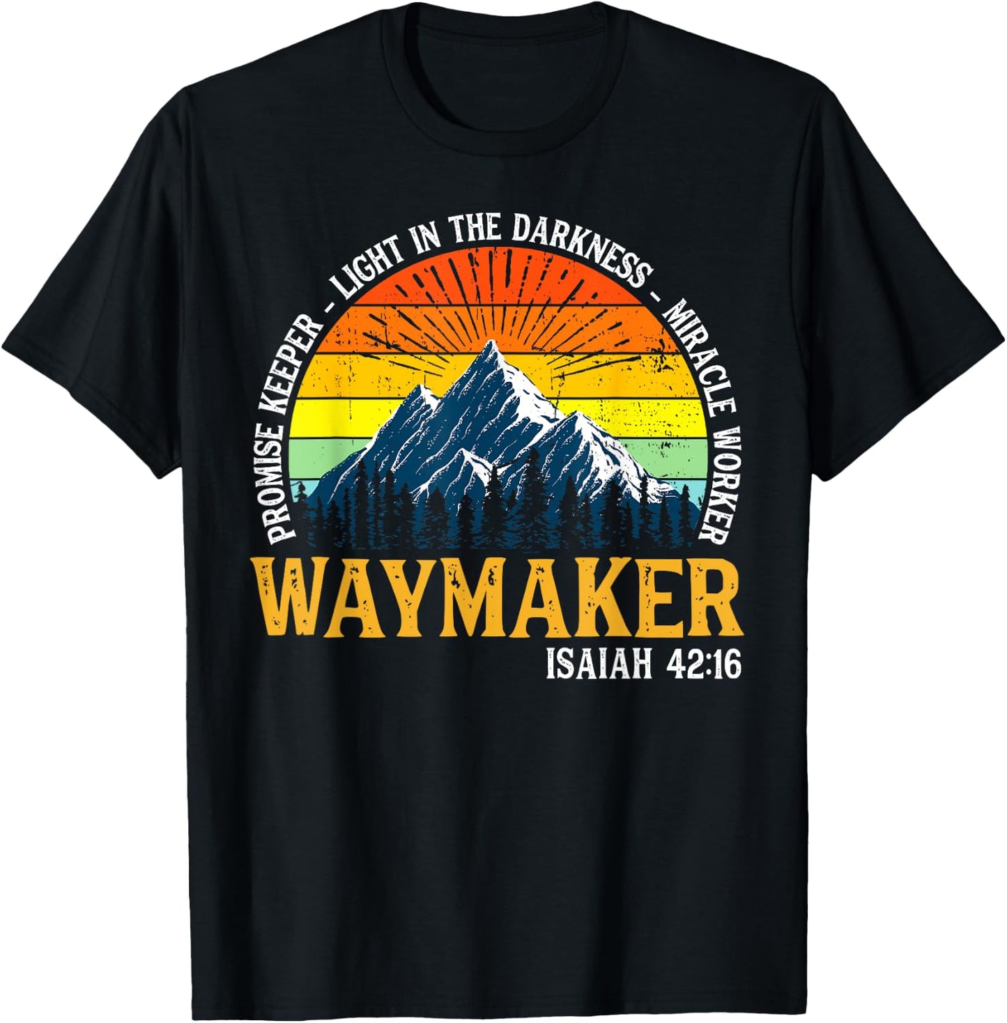 Vintage Waymaker Promise Keeper Miracle Worker Christian T-Shirt - T-Shirt | Black