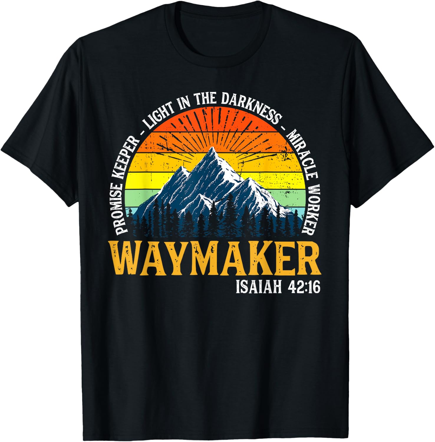 Vintage Waymaker Promise Keeper Miracle Worker Christian T-Shirt - T-Shirt | Black