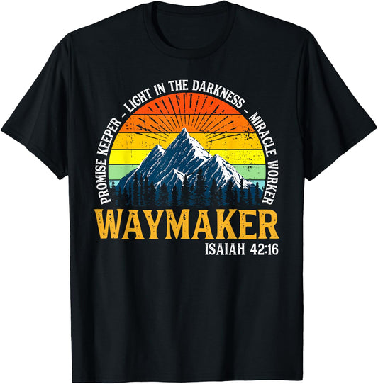 Vintage Waymaker Promise Keeper Miracle Worker Christian T-Shirt - T-Shirt | Black