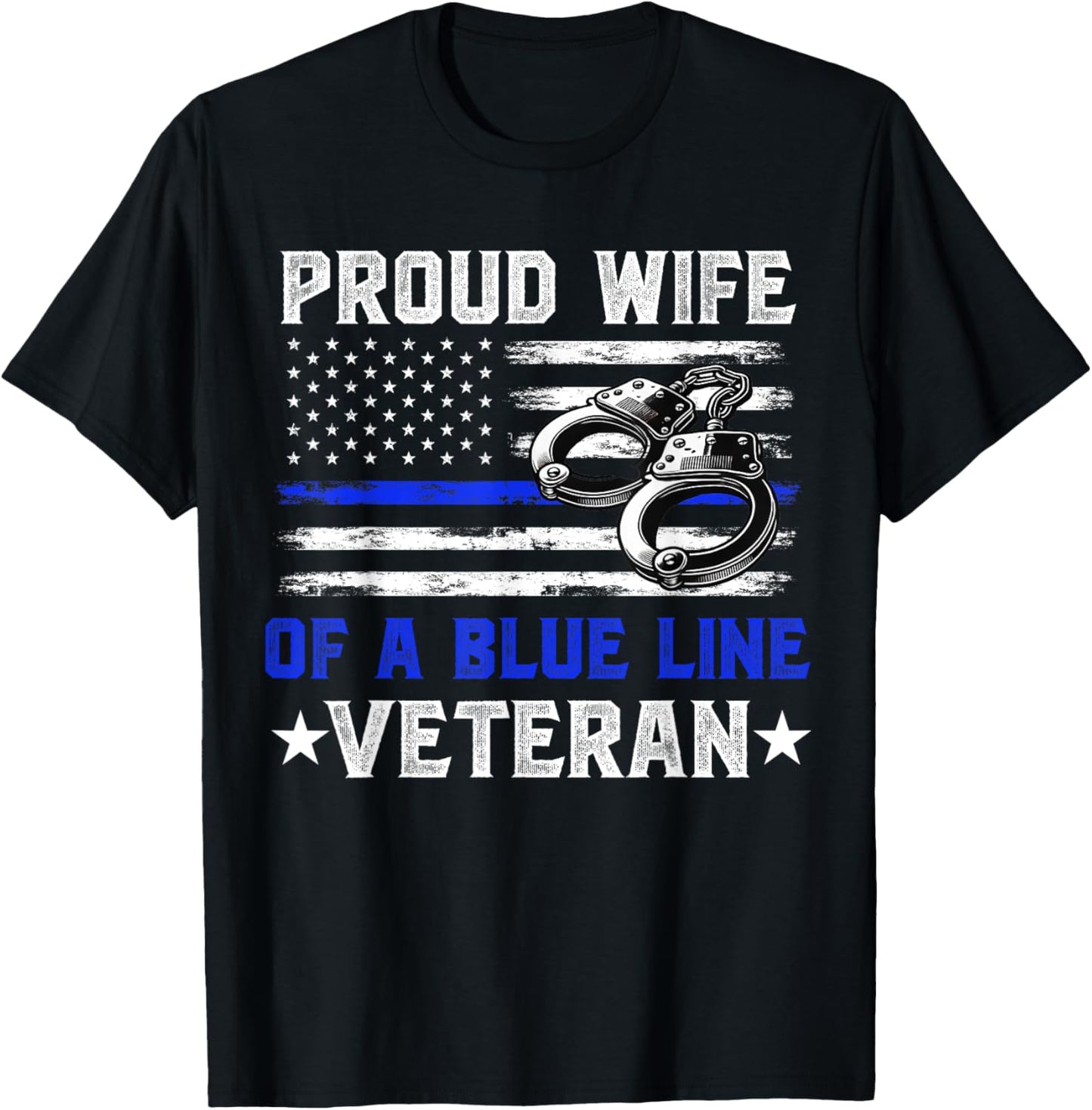 Wife of a Retired Police Officer Proud Retiring Cop Wife T-Shirt - T-Shirt | Black