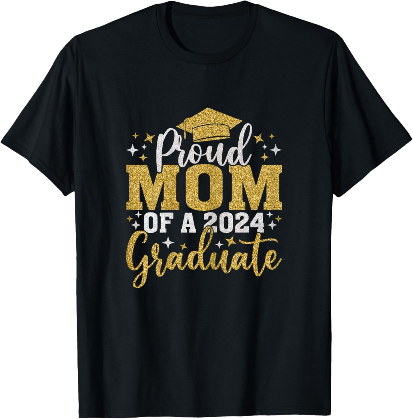 Mom Senior 2024 Proud Mom Of A Class Of 2024 Graduate T-Shirt - T-Shirt | Black