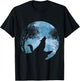 Howling Full Moon Forest Animal Wildlife Gift Moonlight Wolf T-Shirt - T-Shirt | Black