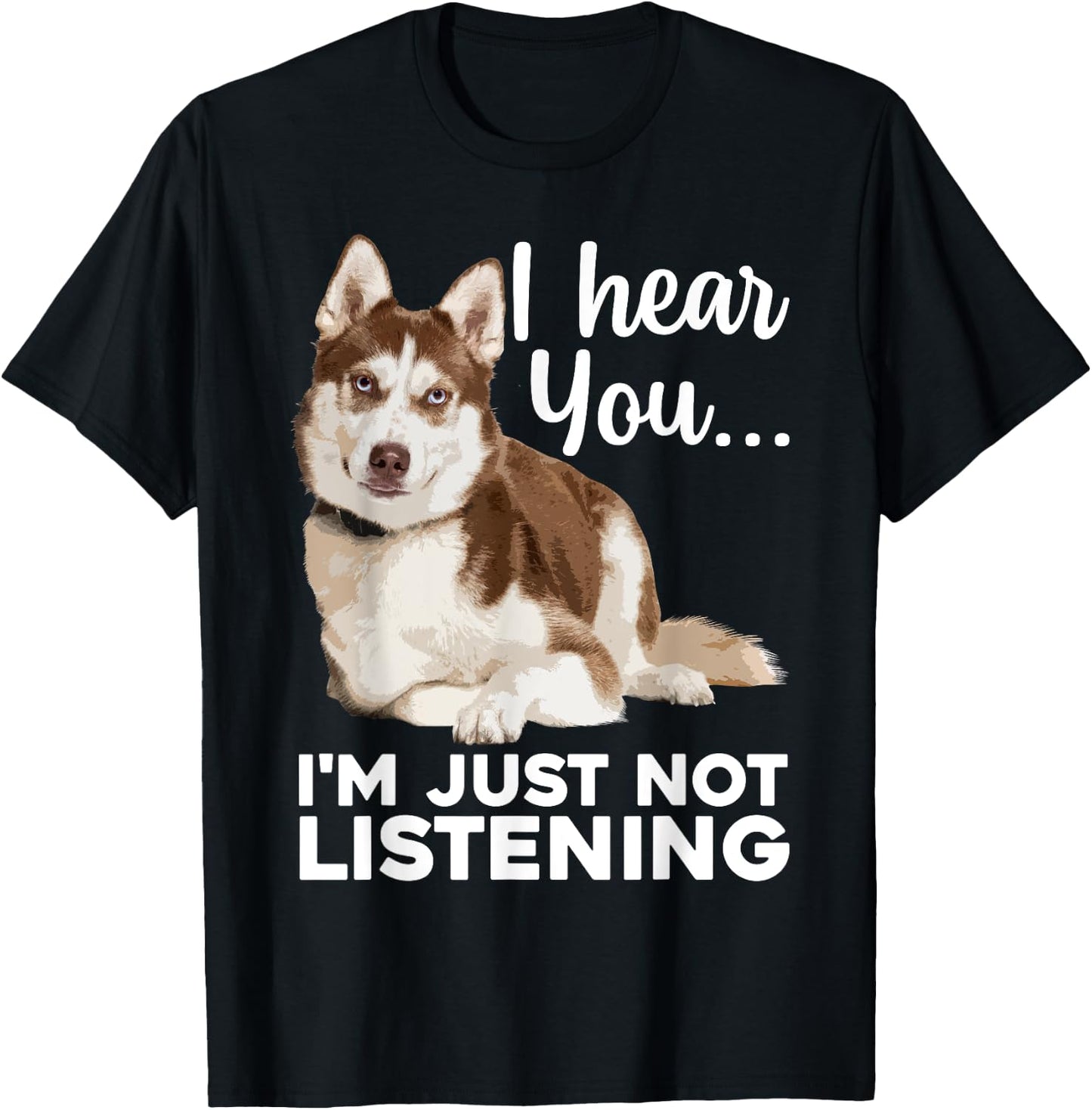 Funny Husky Dog Art Women Kids Siberian Husky Lover T-Shirt - T-Shirt | Black