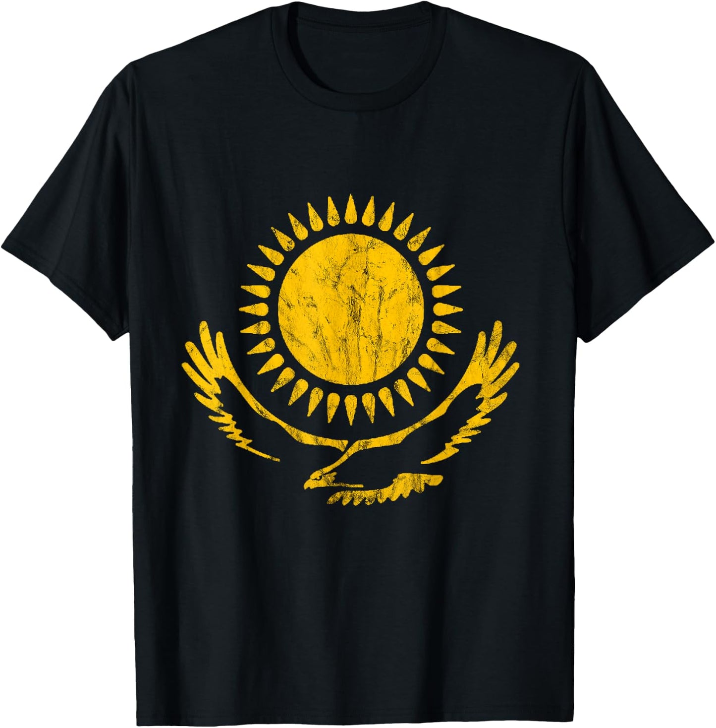 Kazakh Eagle Kazakhstan Flag Kazakh Roots Pride T-Shirt - T-Shirt | Black