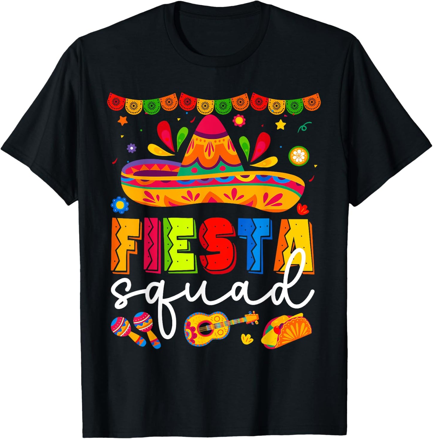 Cinco de Mayo Fiesta Squad Family Matching Group Adults Kids T-Shirt - T-Shirt | Black