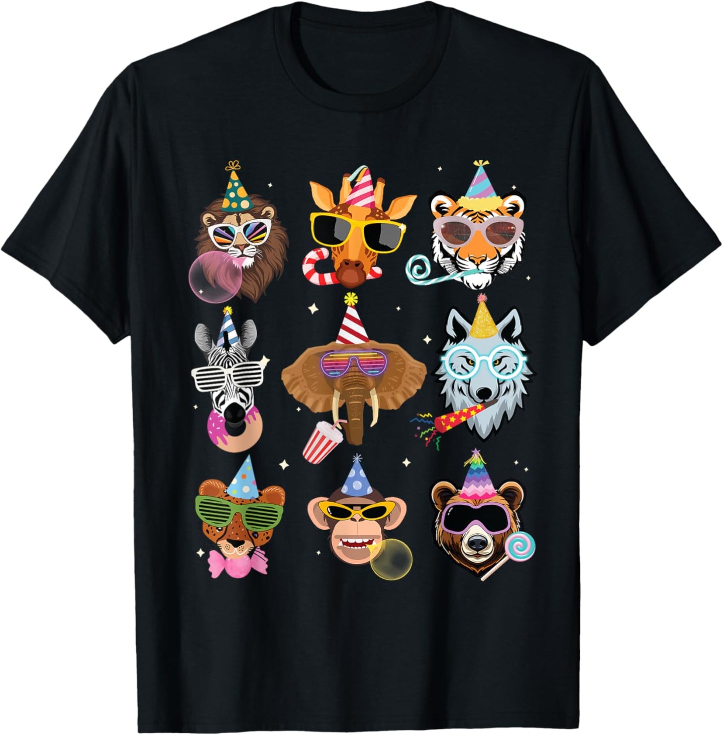 Men Women and Kids Zoo Day Wildlife Animals Birthday Parties T-Shirt - T-Shirt | Black