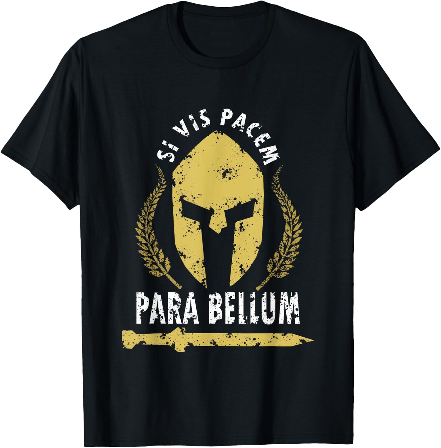 Si Vis Pacem Para Bellum Vintage Greece History Fighter Gym T-Shirt - T-Shirt | Black