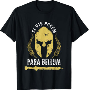 Si Vis Pacem Para Bellum Vintage Greece History Fighter Gym T-Shirt - T-Shirt | Black