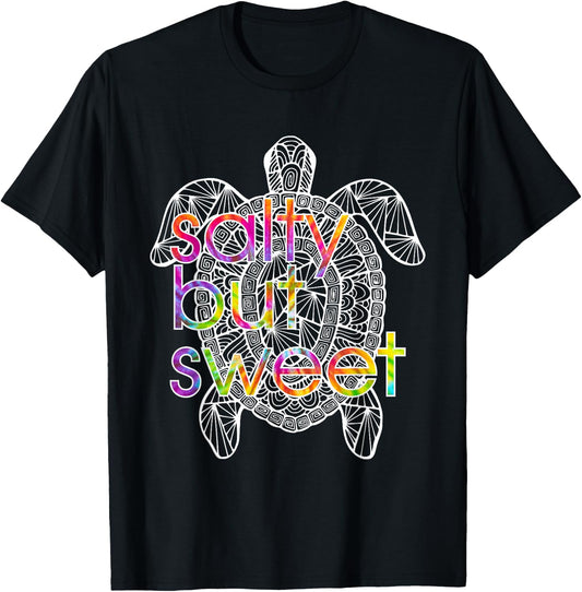 Salty Sweet Sea Turtle Attitude Tie Dye Southern Prep Gear T-Shirt - T-Shirt | Black
