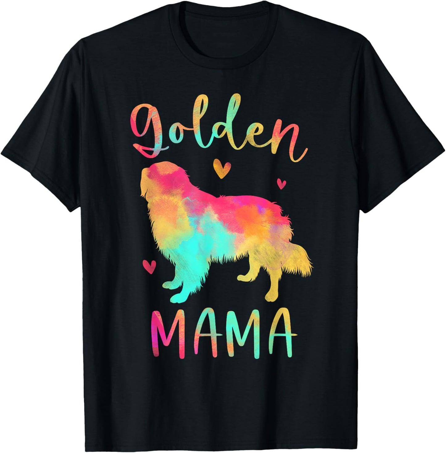 Golden Mama Colorful Golden Retriever Gifts Dog Mom Men Women Girls Kids T-Shirt - T-Shirt | Black