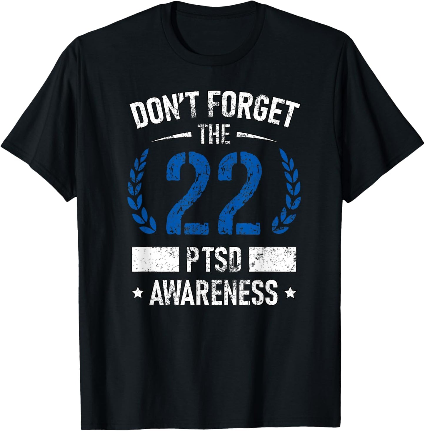 PTSD Suicide Awareness American Veteran Soldier 22 A Day USA T-Shirt - T-Shirt | Black