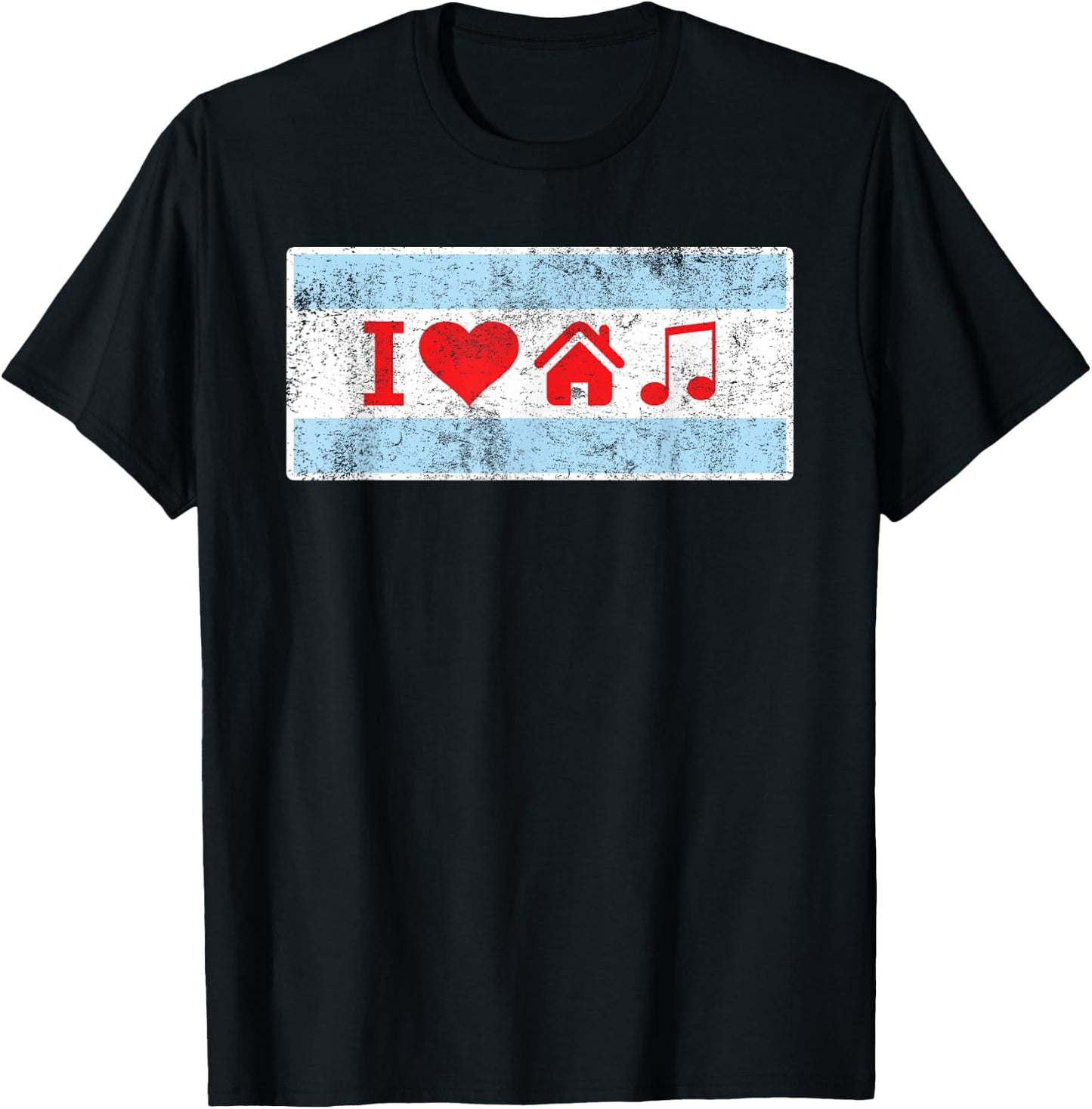 I Love Chicago House Music - Flag DJ Gift T-Shirt - T-Shirt | Black