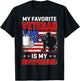 My Favorite Veteran Is My Boyfriend Usa Flag Veterans Day T-Shirt - T-Shirt | Black