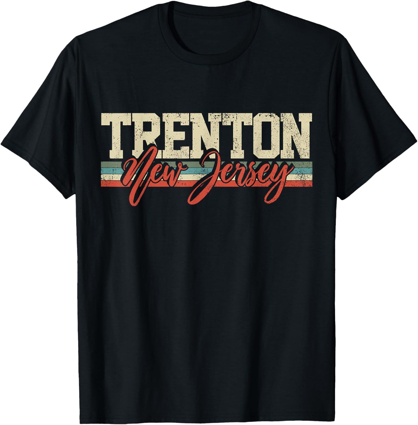 Trenton New Jersey Retro Vintage T-Shirt - T-Shirt | Black