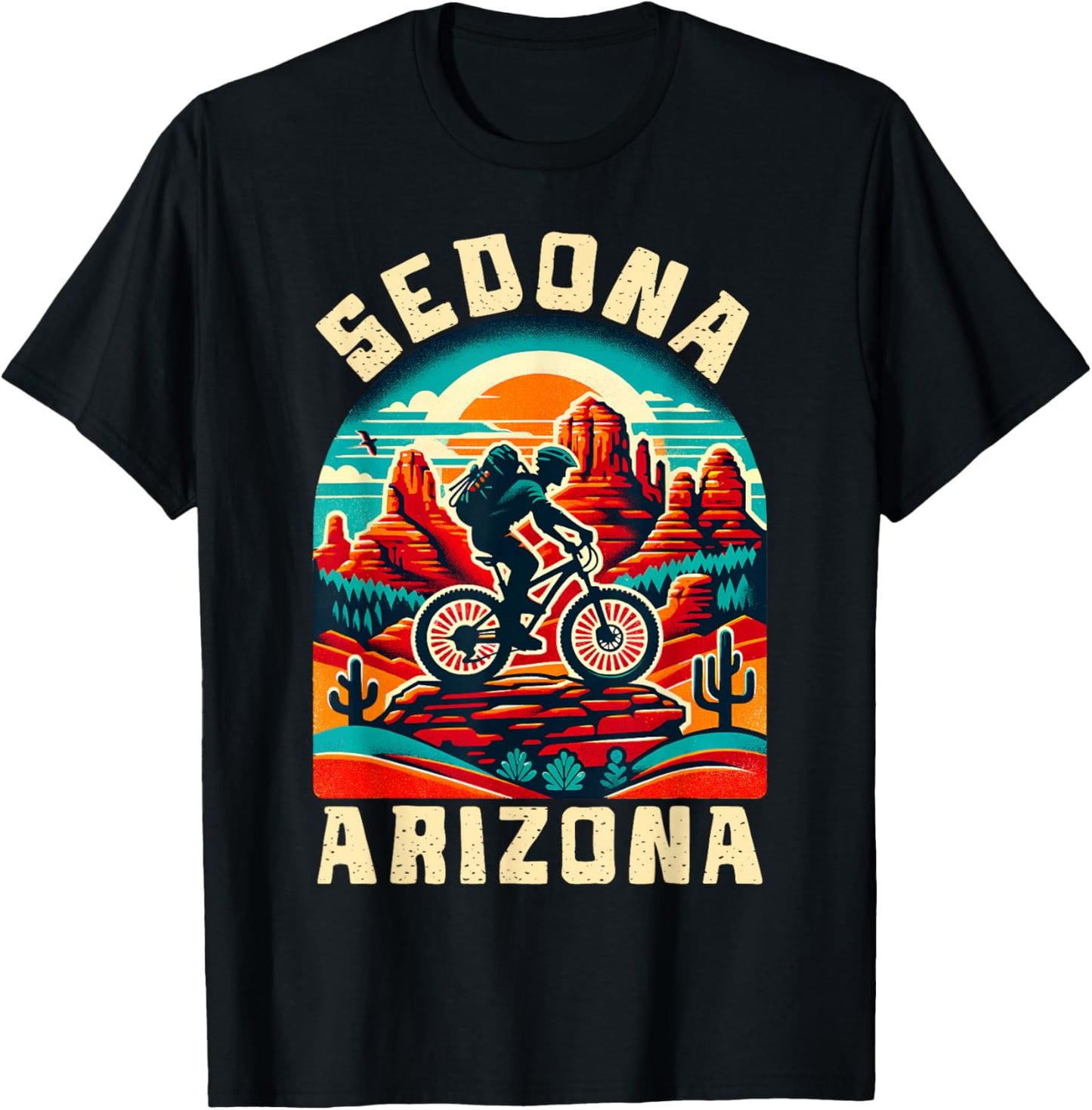 Sedona Arizona Biking MTB Mountain Bike T-Shirt - T-Shirt | Black