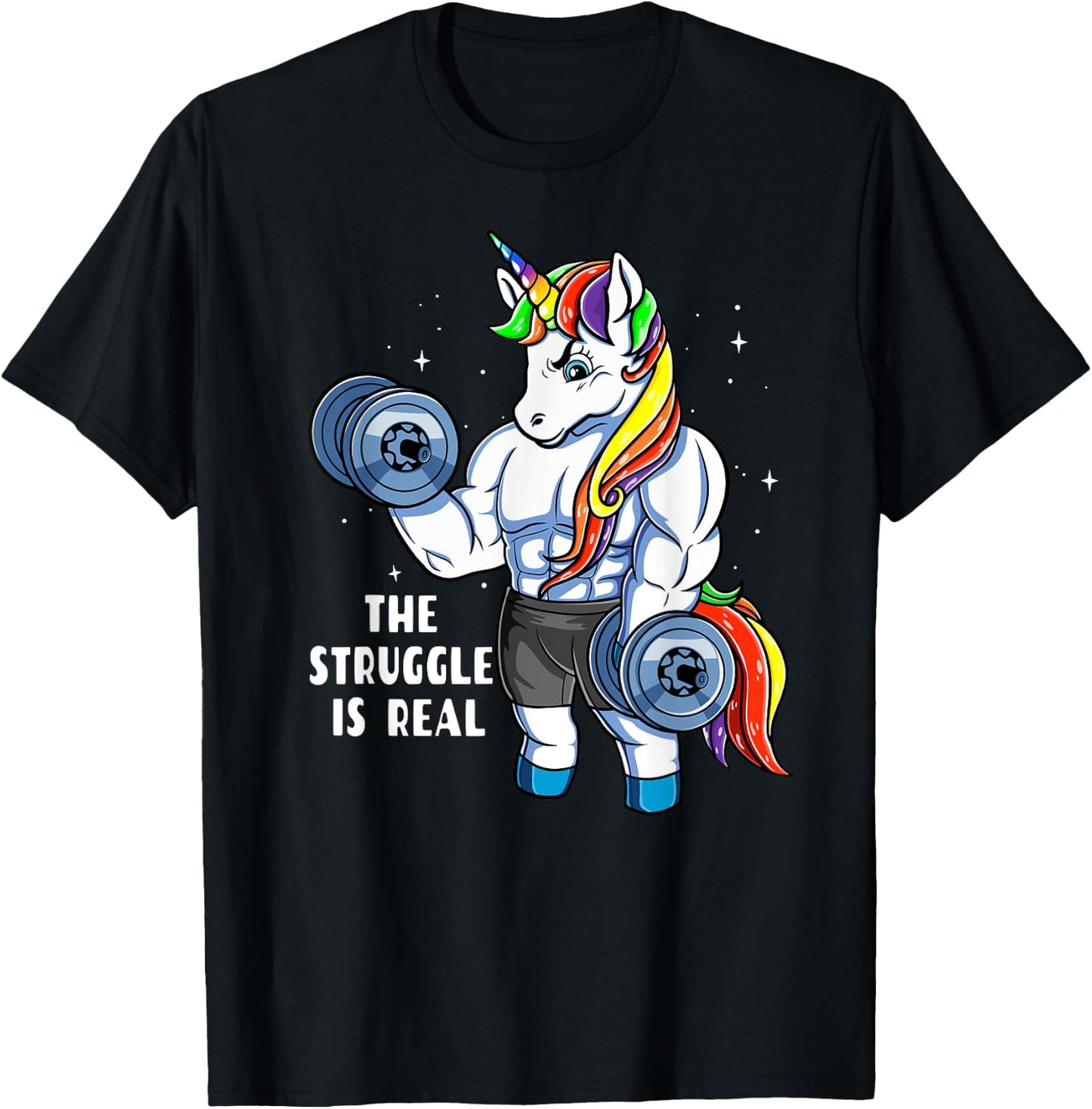 Unicorn Weightlifting T shirt - Rainbow Unicorn Gym Women T-Shirt - T-Shirt | Black