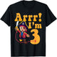 Kids 3rd Pirate Birthday Party Arrr I'm 3 Three Years Old T-Shirt - T-Shirt | Black