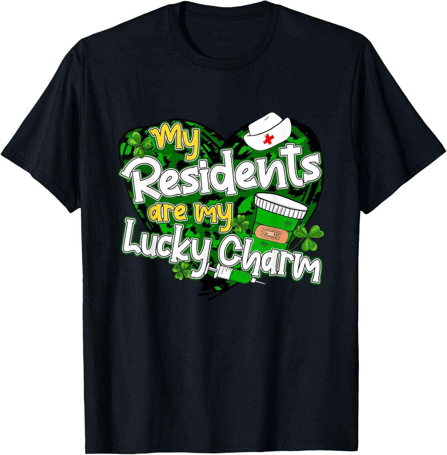 My Residents Are My Lucky Charms Patrick's Day Doctor Nurse T-Shirt - T-Shirt | Black
